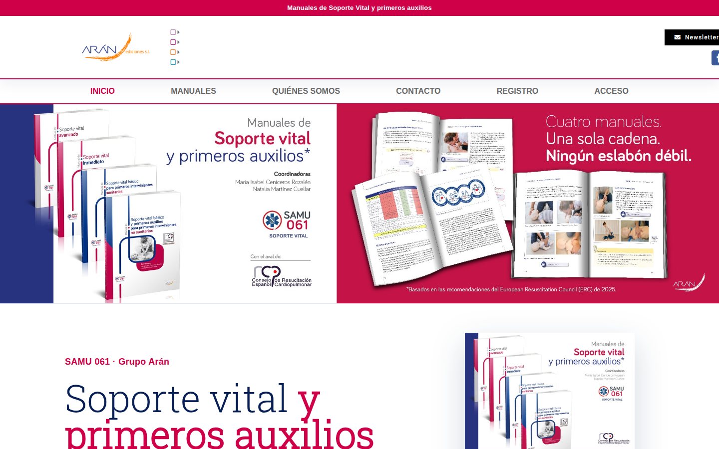 Captura de la web de Soporte Vital